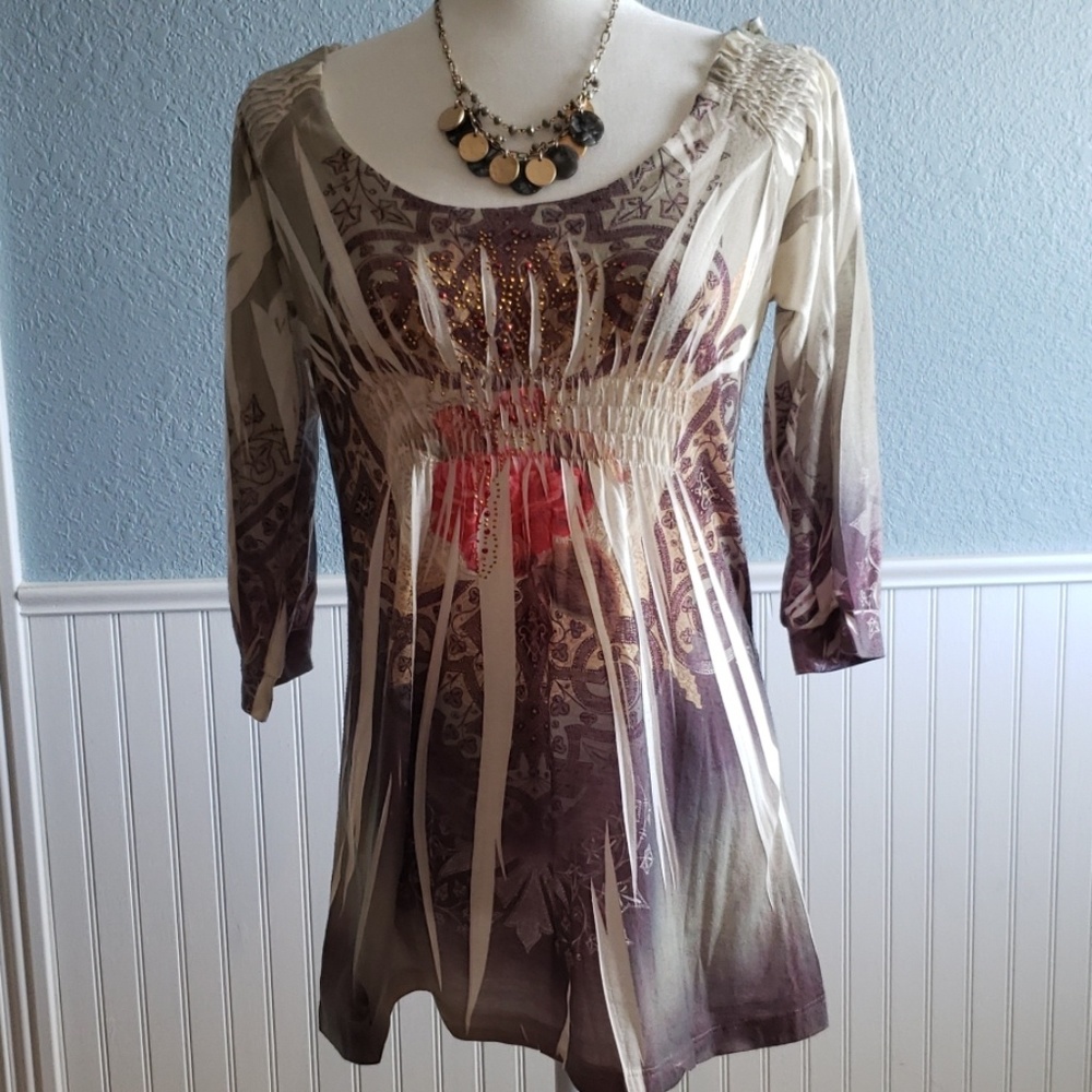 🎊sale🎊 3/4 length cotton tunic Treasurer Rock